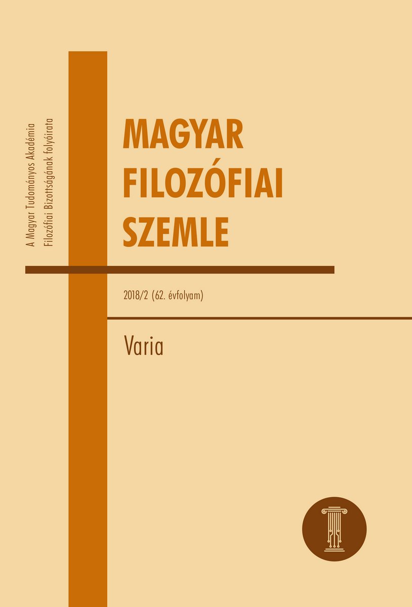 Magyar Filozófiai Szemle 2018/2.