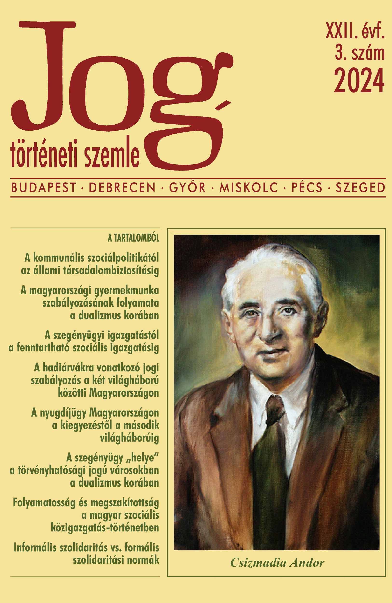 Jogtörténeti Szemle 2024/3.