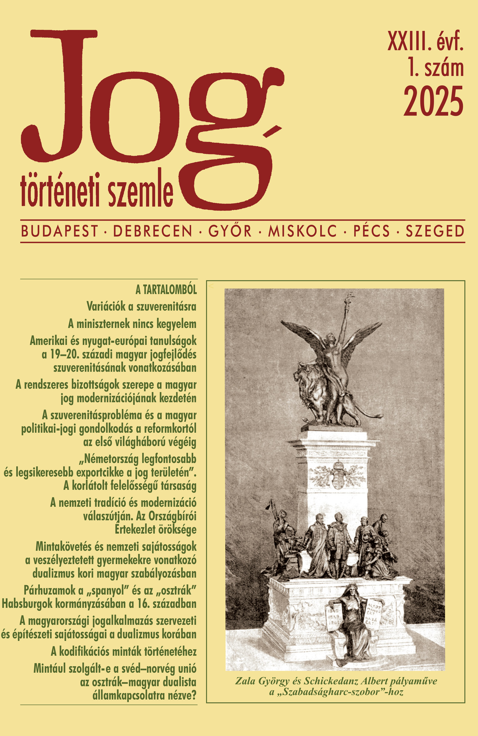 Jogtörténeti Szemle 2025/1.